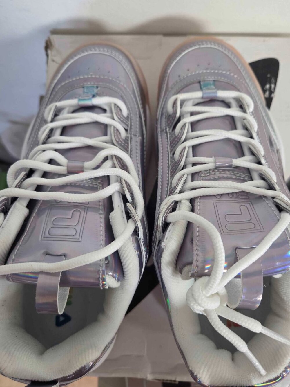 NEW Fila Women Disruptor II Iridescent Lace Up Active Chunky Platform Sneaker - Picture 4 of 6